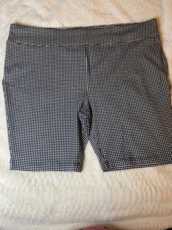 Terra & Sky Gingham Bike Shorts Women’s 4X 28W–30W High Rise NWT