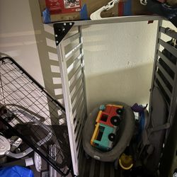 Gray Crib With Mattress 