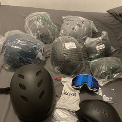 5 Bicycle  Bmx skateboard Helmet 3 Goggles 