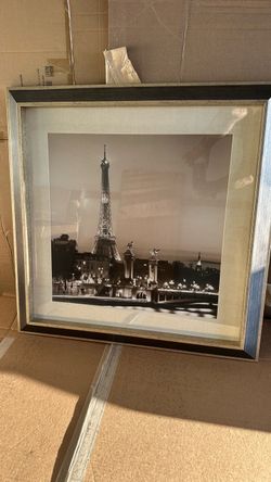 Framed Eiffel Tower Black and White Print