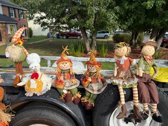 Fall Harvest Scarecrow & Gnome Plush Decor Set