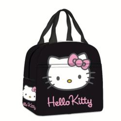 Sanrio Hello Kitty Polyester Lunch Tote BLK. Hand Wash - 18.5cm x 12cm x 20cm 