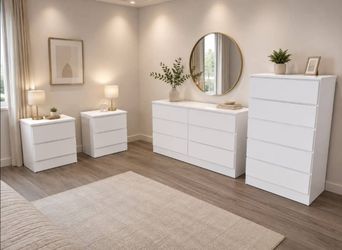 DRESSER, CHEST AND TWO NIGHSTANDS