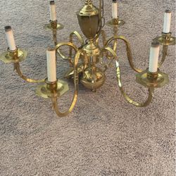 Brass chandelier