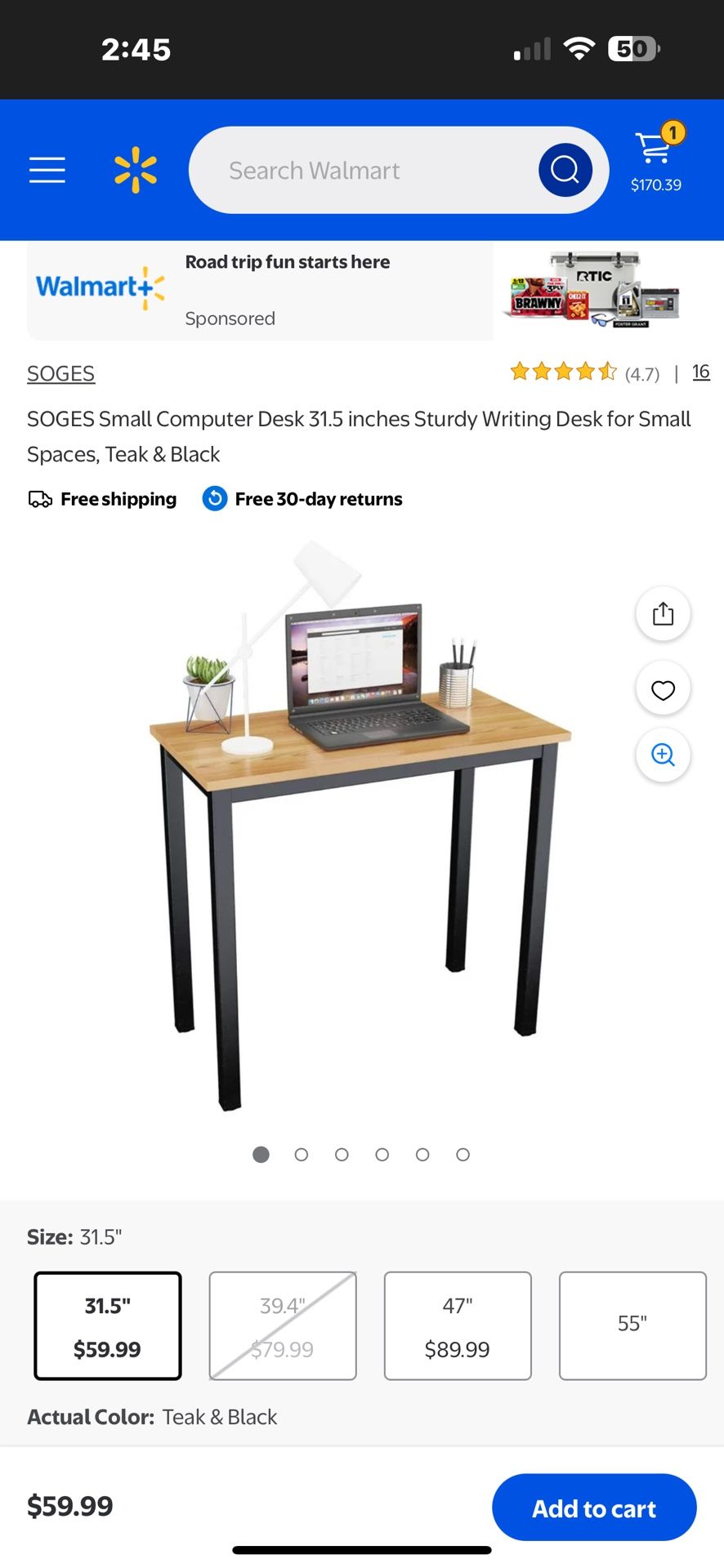 New in the box compact computer desk 32” x 16” by 30“tall
