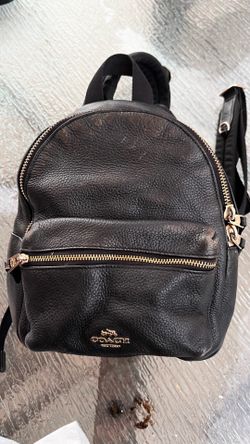 Coach Mini Charlie Black Leather Backpack