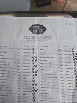 collection of hasbin hotel season one trading cards
