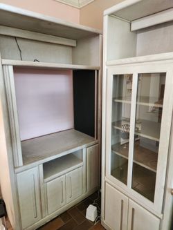 TV stand and side glass case