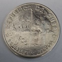 40  Centavos 1952 Cuba Silver