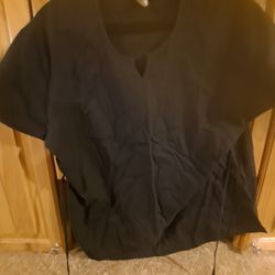 Black  Large Scrub Short Sleeve  Top
