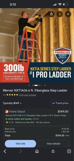 Werner Commercial Professional Ladders (2) – 6 ft – Used