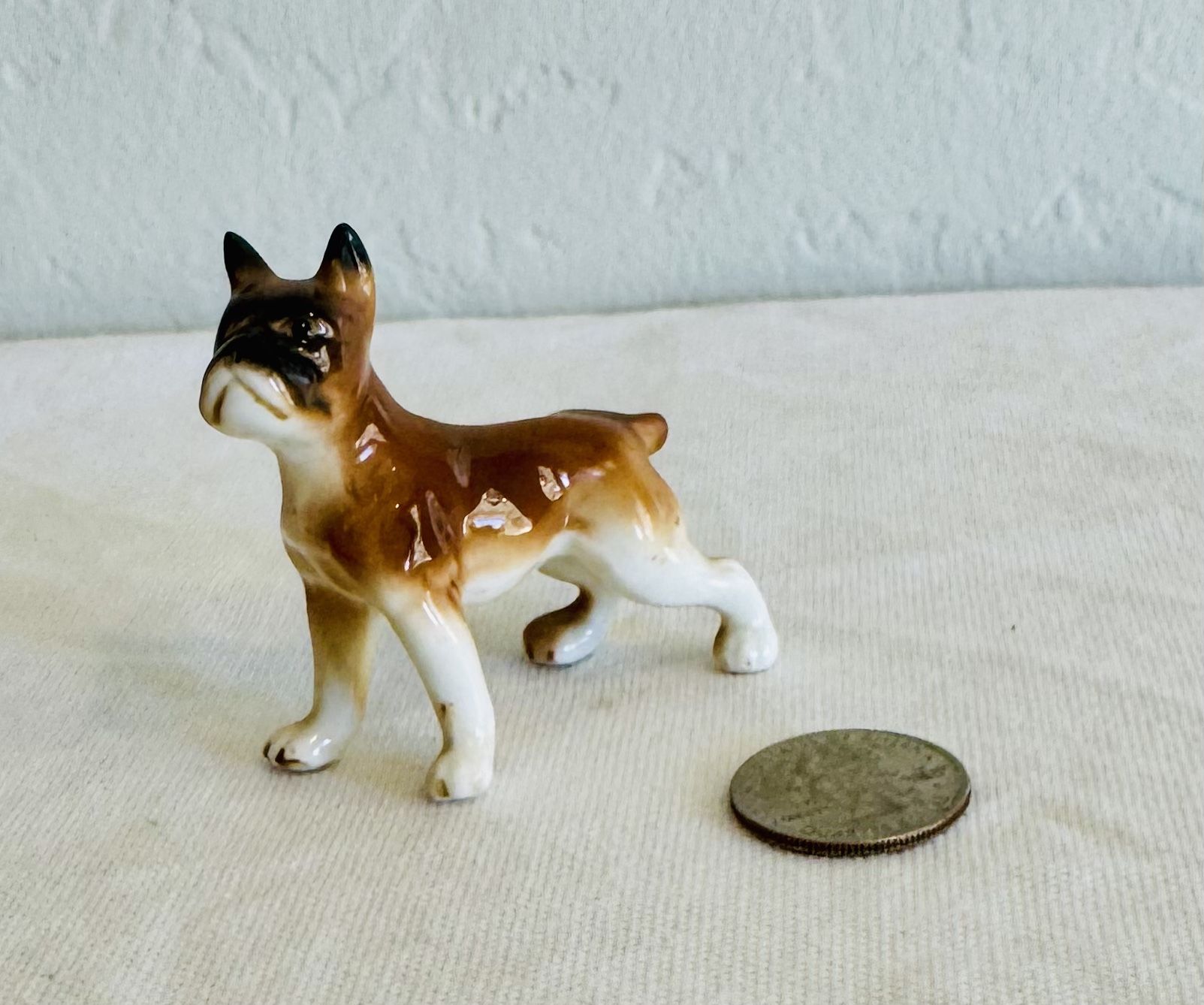 Vintage bone china miniature figurine bulldog