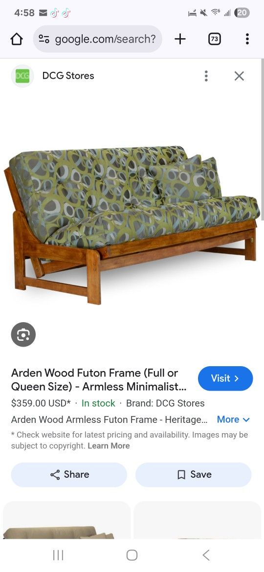 Queen Wood Futon Frame