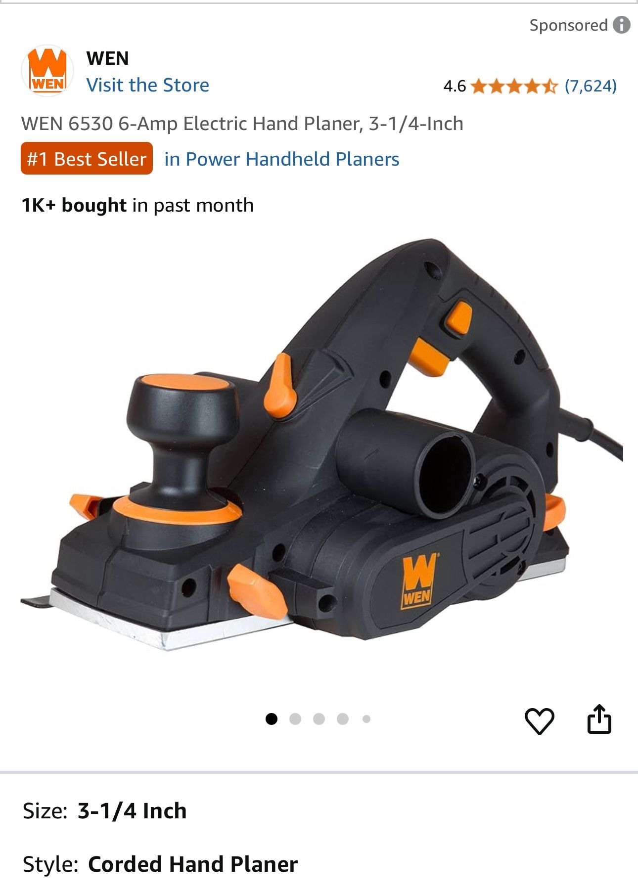 Wen 6 Amp Electric Planer