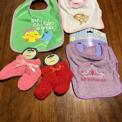 Baby Girl Bibs And Socks 