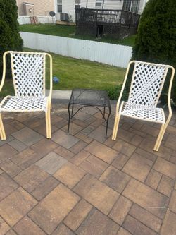 2 chairs and small table for sale