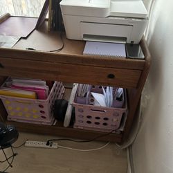 Desk printer stand cabinet dresser