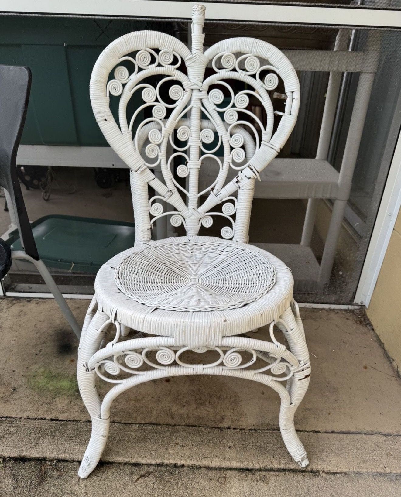 Vintage Wicker, Sweetheart Chair Only One Great For A Desk Chair Or Accent Chair