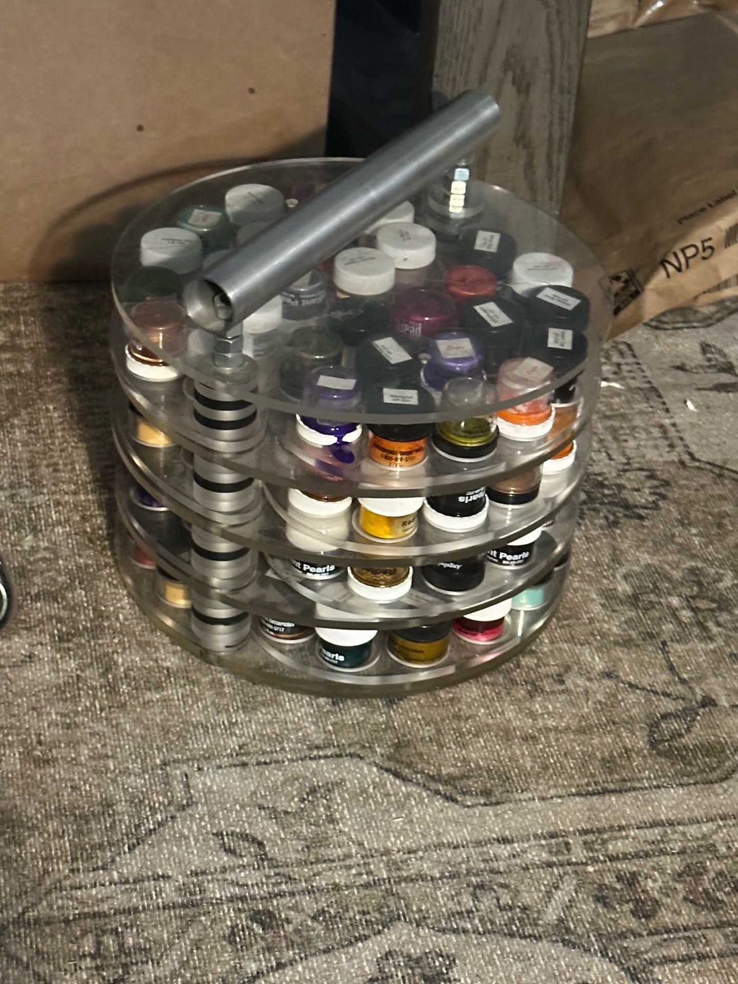Radiant pearls paints every color they have!! All together in a cool carry case.