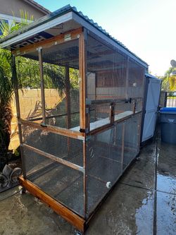 Large Outdoor Wooden Wire Aviary Bird Cage