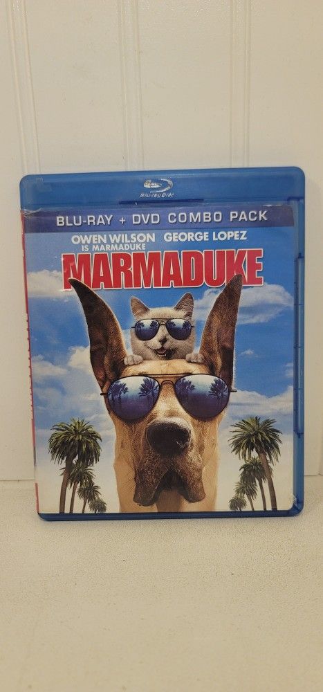 $5 BLU RAY MOVIE. MARMADUKE. BLU RAY / DVD ONLY. NO DIGITAL. $5 OR TRADE FOR A MOVIE TITLE I DO NOT ALREADY OWN.