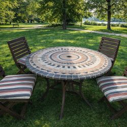 Patio Table With 6 Chairs Stone 