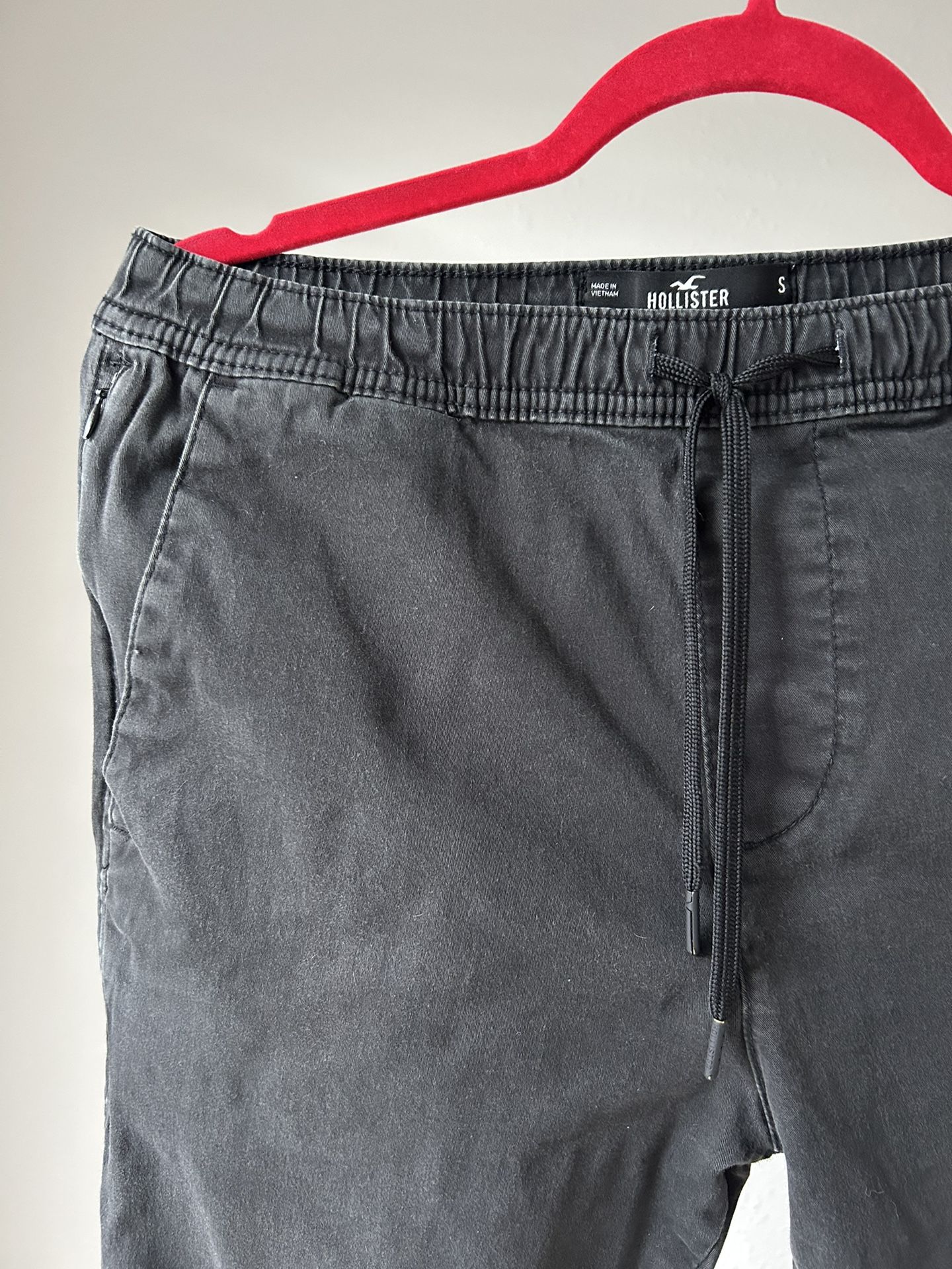Hollister Skinny Cargo Jogger Pants Size Small Black Elastic Drawstring waist