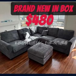 Dark & Light Grey Sectional Brand New 