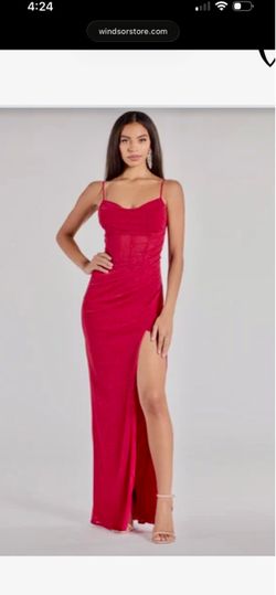 Red Spaghetti Strap Formal Maxi Dress