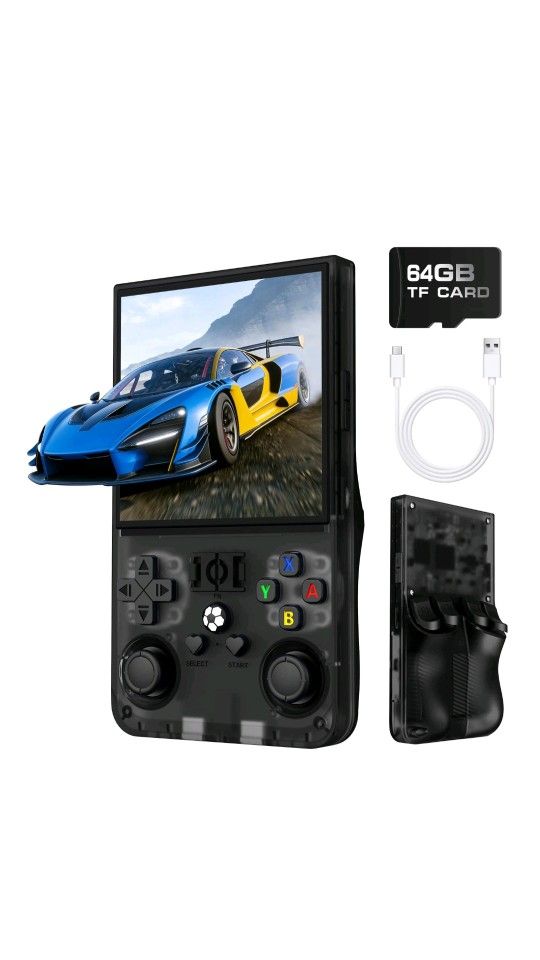 R36MAX - Consola de juegos de mano retro, consola de juegos retro de 4.0 pulgadas con memoria de 64 GB, soporta más de 30 emuladores, sistema Linux de