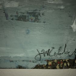 Large signed western scene painting.