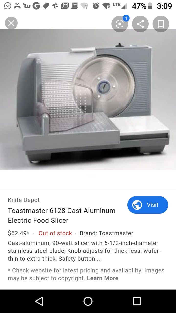Toastmaster food slicer