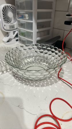 Bubble Clear Glass Serving Bowl
