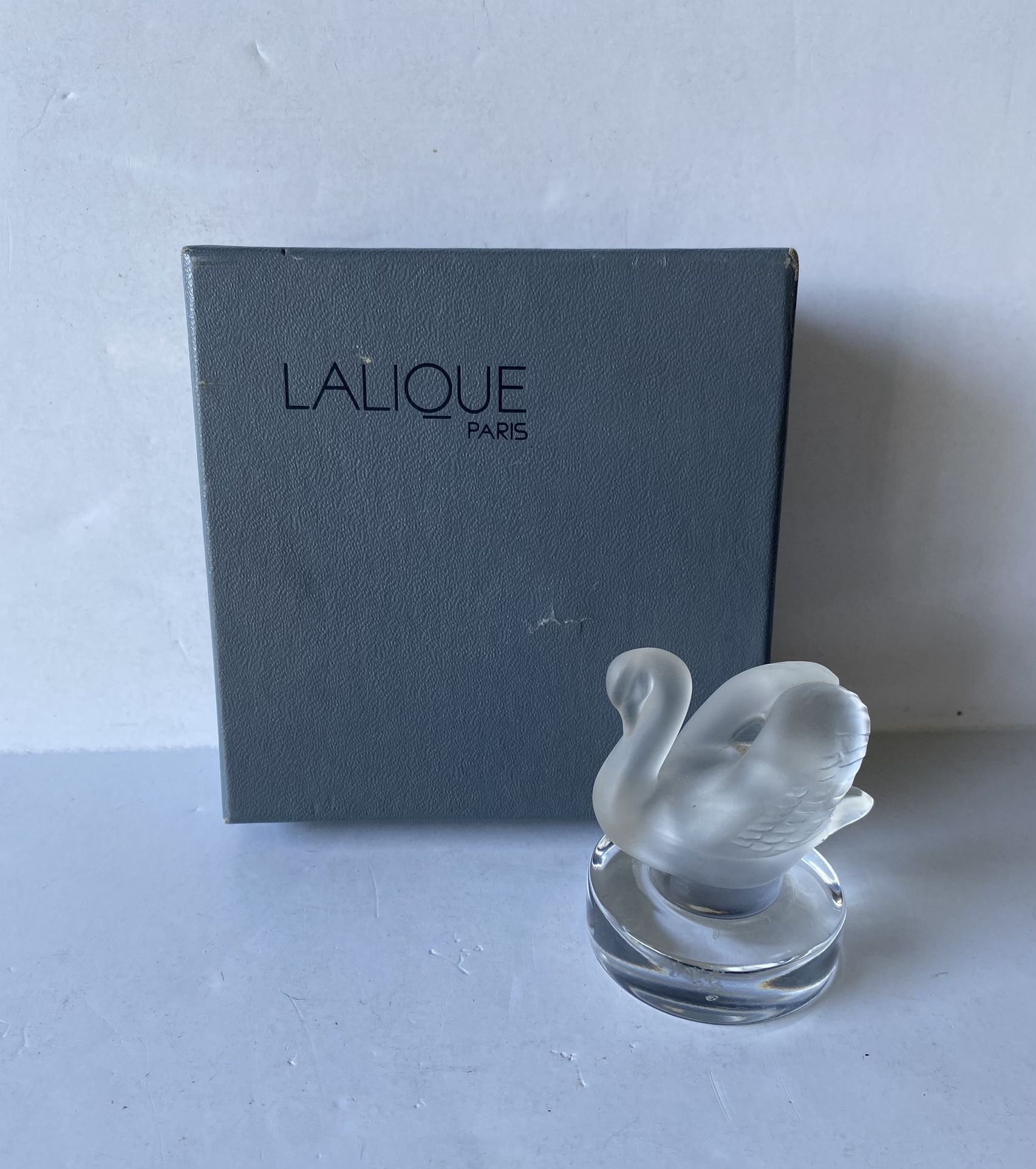 Vintage Lalique 'Cygne' Crystal Glass Swan Seal / Cachet