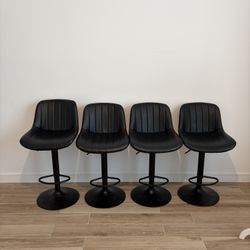 Swivel Adjustable Bar Stools Set Of 4