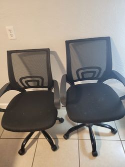 2 Black Computer Adjustable Chairs For SALE