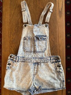 Denim Co. Light Wash (acid) Jean Overalls (shorts) - Size 10