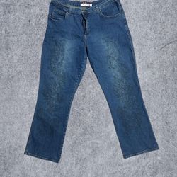 Mwah Jeans Denim Design Straight Leg Design Patterns Women Size 20 