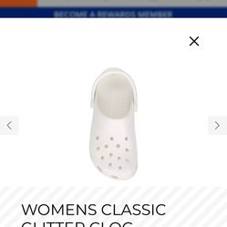 White Glitter crocs Women’s Sz 6