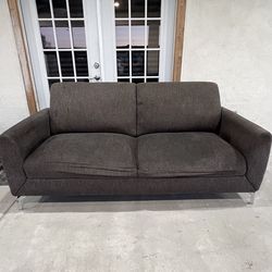 Modern 70" Dark Gray Fabric Sofa
