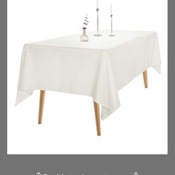Ascoza 2pack 60x120 Inch Ivory Rectangular Tablecloth 6 Feet Table Cloth In Polyester Fabric For Wedding/Banquet/Restaurant/Partie