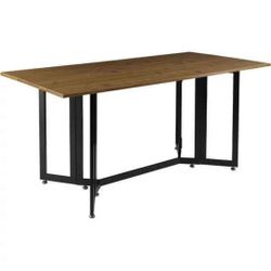 5-89 Holly Martin Convertible Table or Desk, Dark Tobacco with Metal Base. New