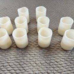 10 Battery Powered Candles Wax Coated