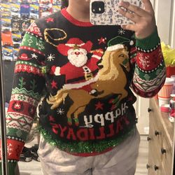 Santa Cowboy Ugly Sweater 