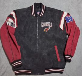 Mens size 2XLARGE Arizona Cardinals Stitched Coat Jacket Black Red  Like New