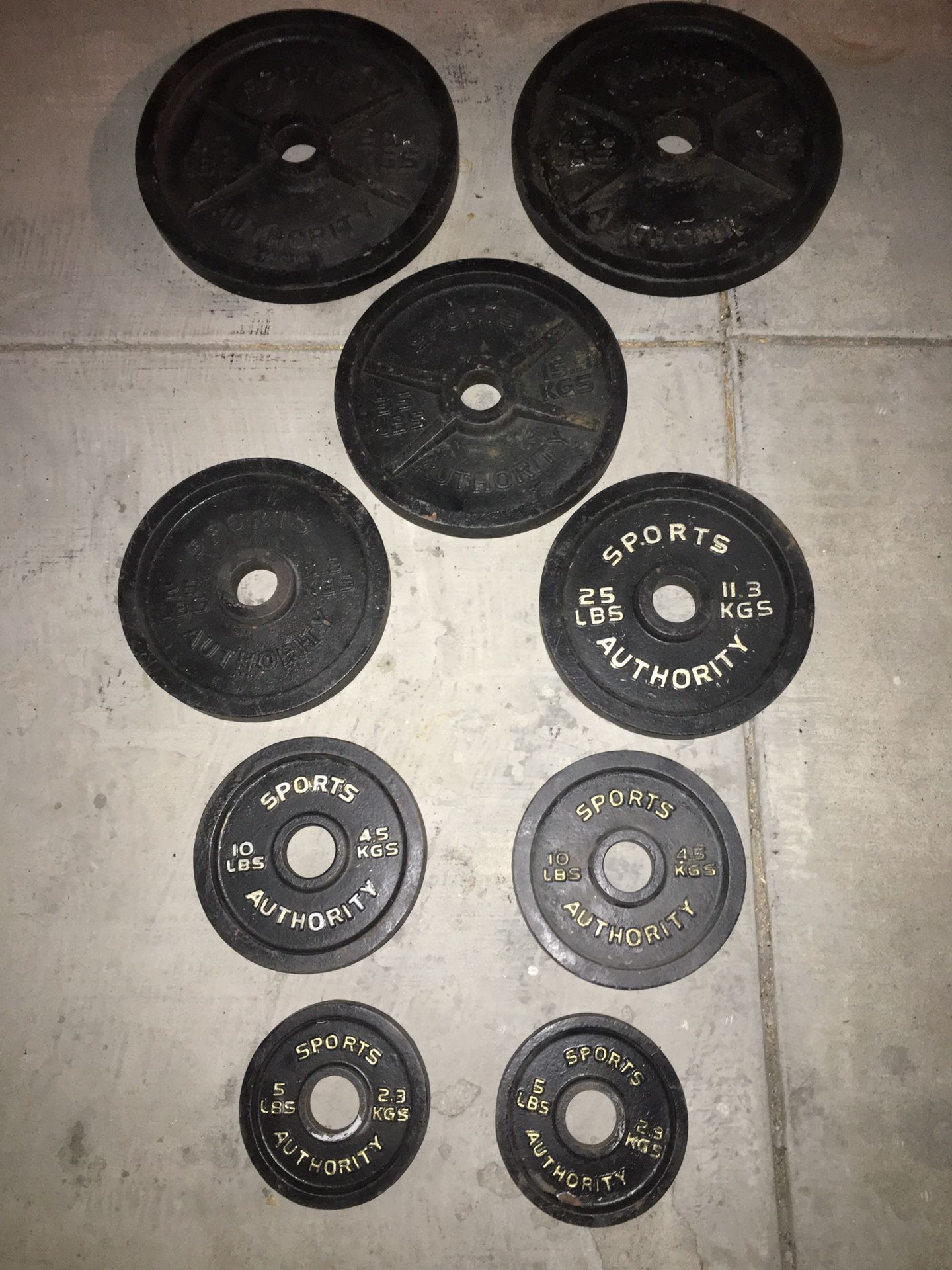 Olympic 2 inch weight plates 205 lbs