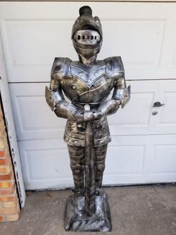 Knight With Sword In Suit Of Battle Armor 5' Feet 5" Inches  Metal Warrior