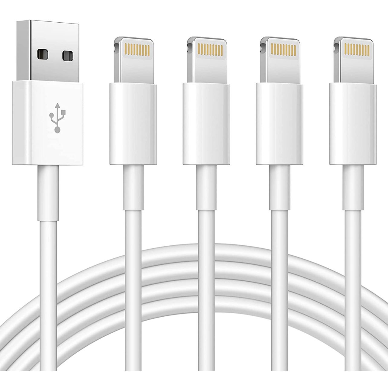 4 Pack（MFi Certified）iPhone Charger Cable, Lightning to USB Cable Cord 6.6ft Long Fast Charging Cable for iPhone 12/11/11Pro/11Max/ X/XS/XR/XS Max/8/7