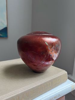 Small Handcrafted Raku Glaze Accent Vase ( firm on price)