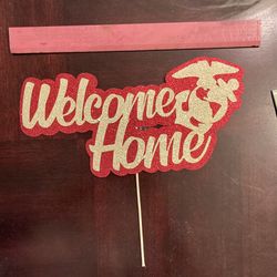 USMC (Marine corps) Cake Topper & Military Welcome Home Banner